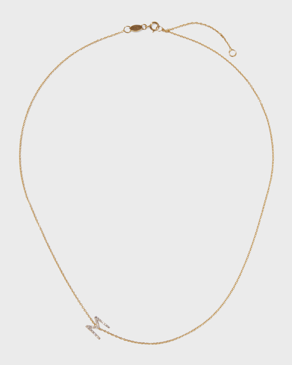 Diamond Asymmetrical Initial Necklace